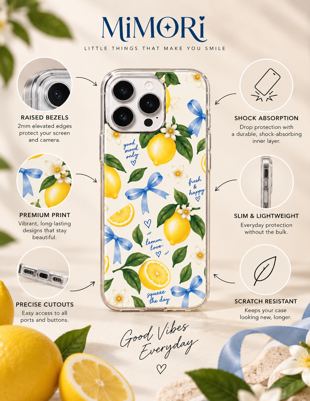 Lemon Bow Floral Phone Case 🍋