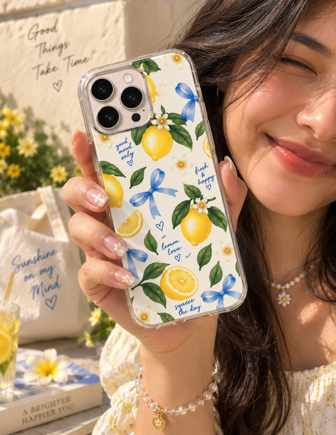 Lemon Bow Floral Phone Case 🍋