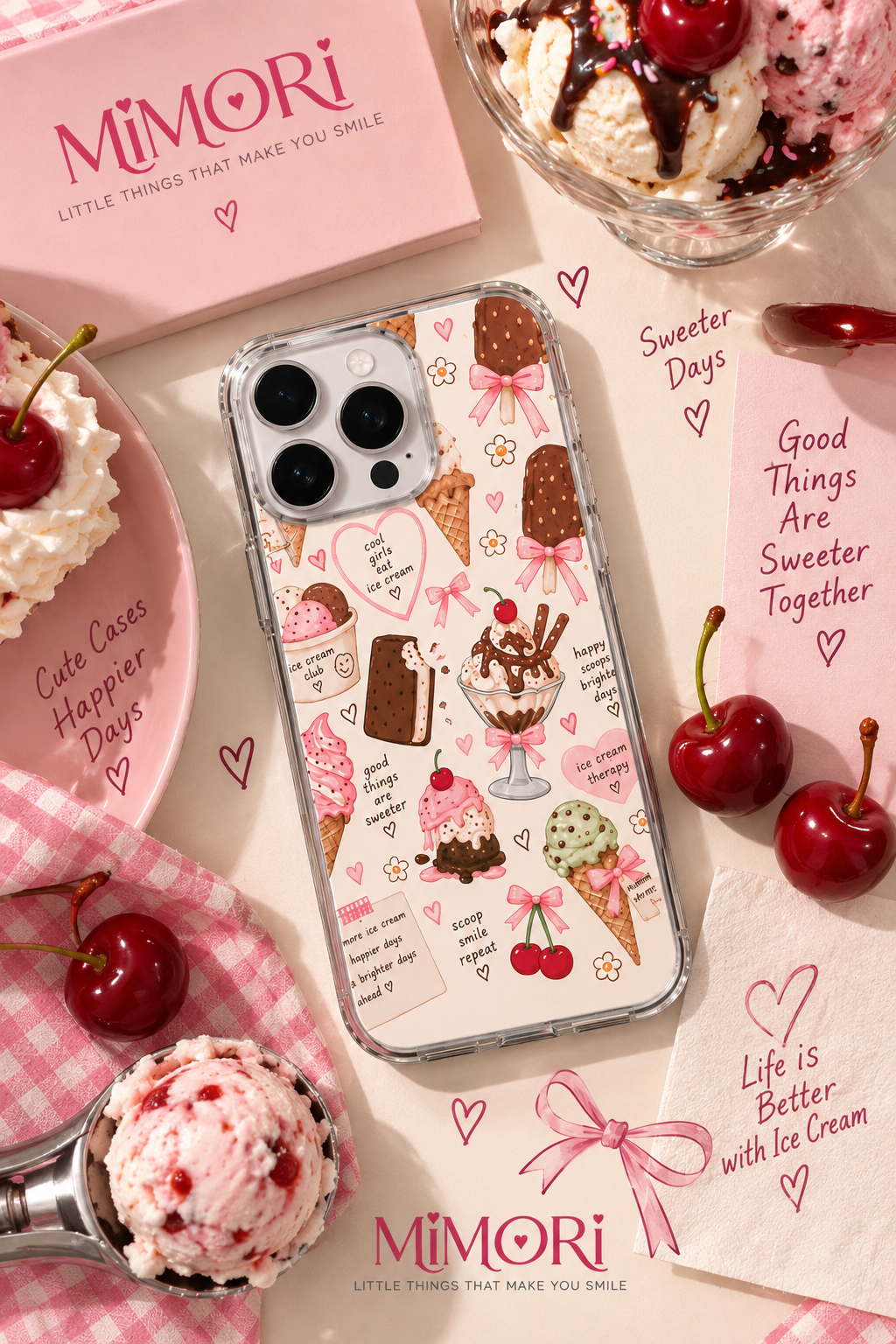 Ice Cream Cherry Phone Case 🍦🍒