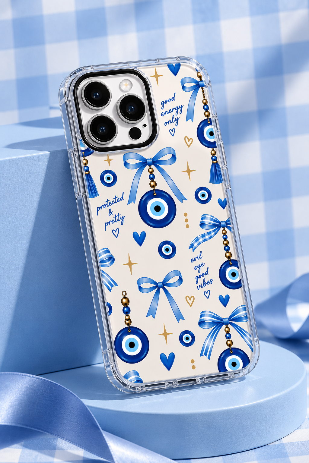 Blue Evil Eye Bow Phone Case