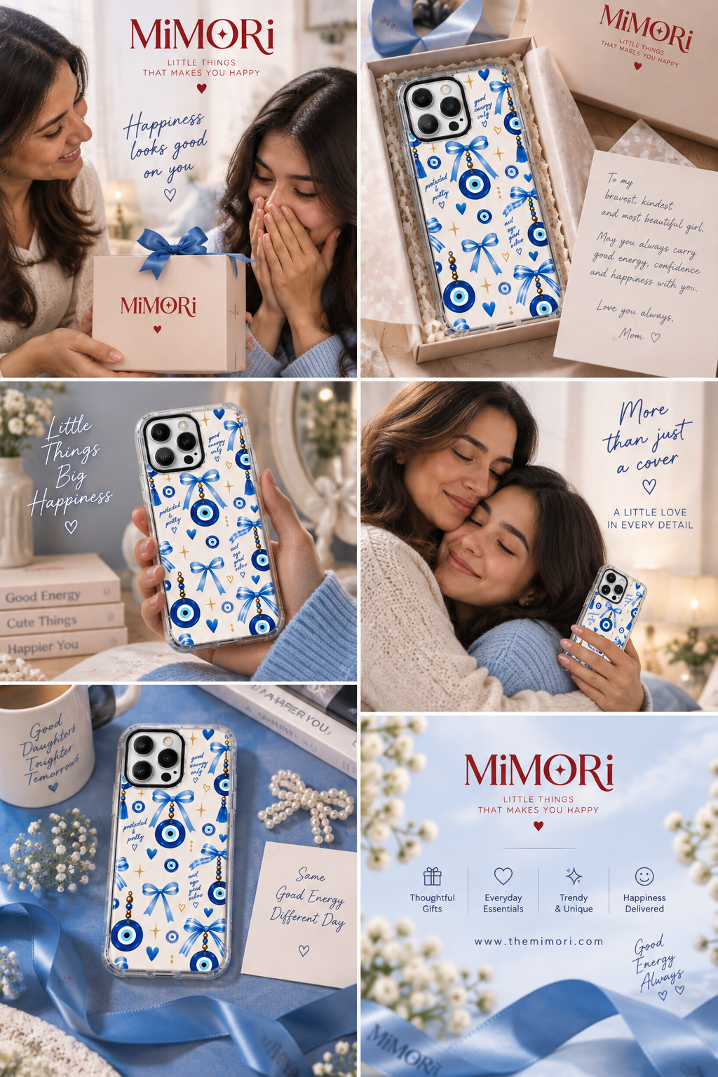 Blue Evil Eye Bow Phone Case