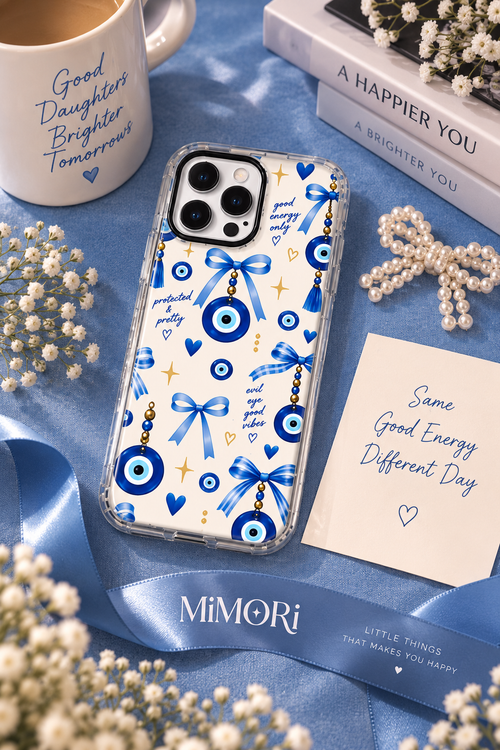 Blue Evil Eye Bow Phone Case