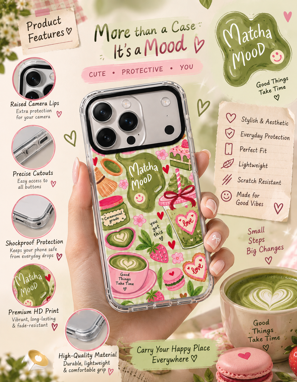 Matcha Mood Phone Case🌷