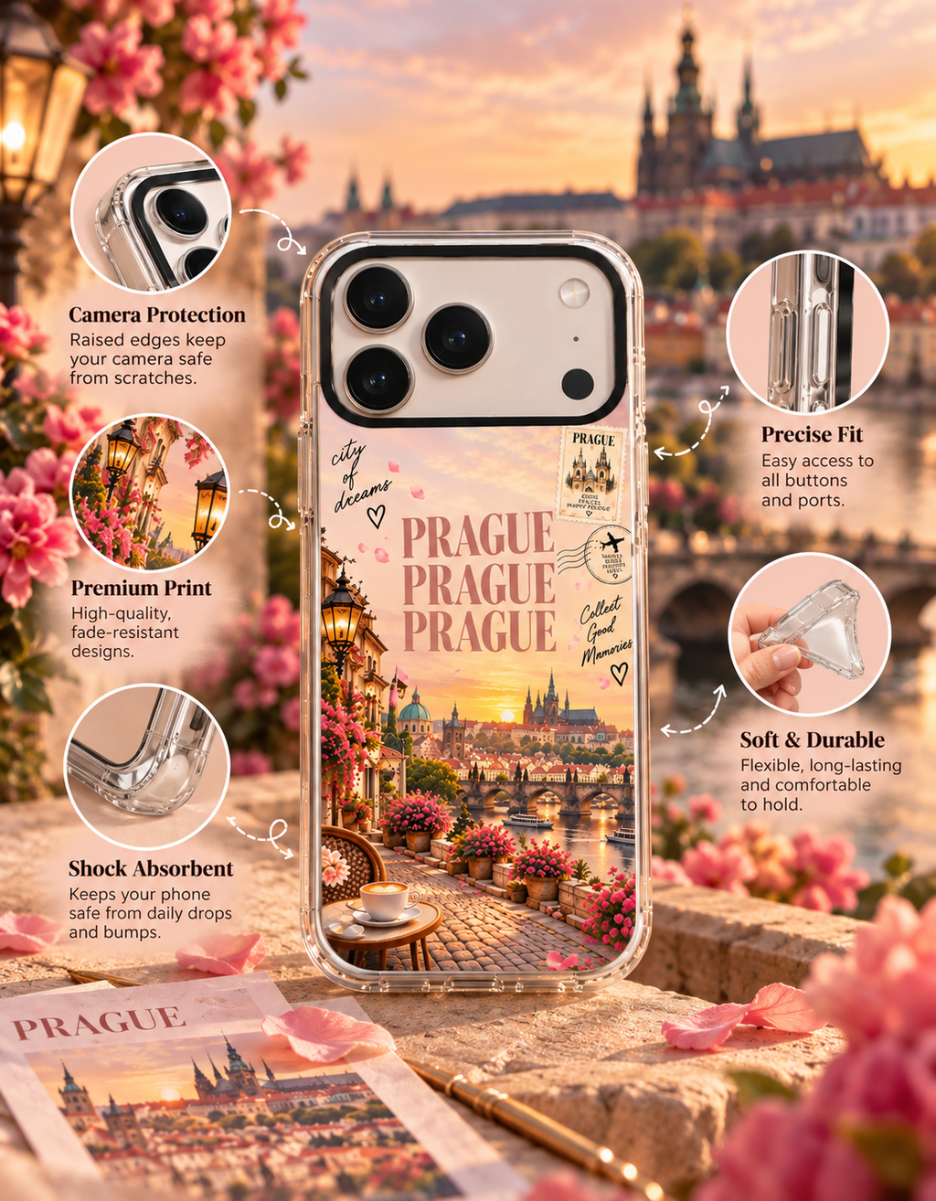 Prague Postcard Phone Case