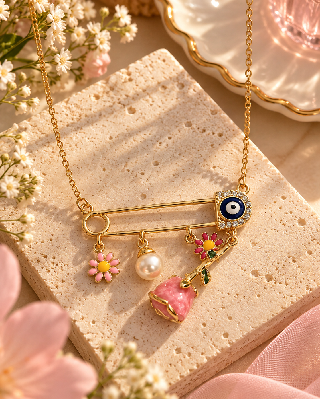 Lucky Bloom Evil Eye Necklace