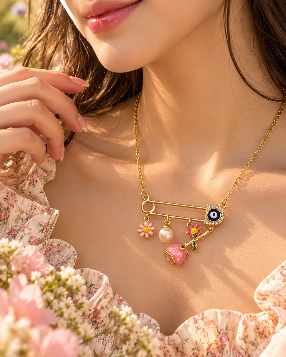 Lucky Bloom Evil Eye Necklace