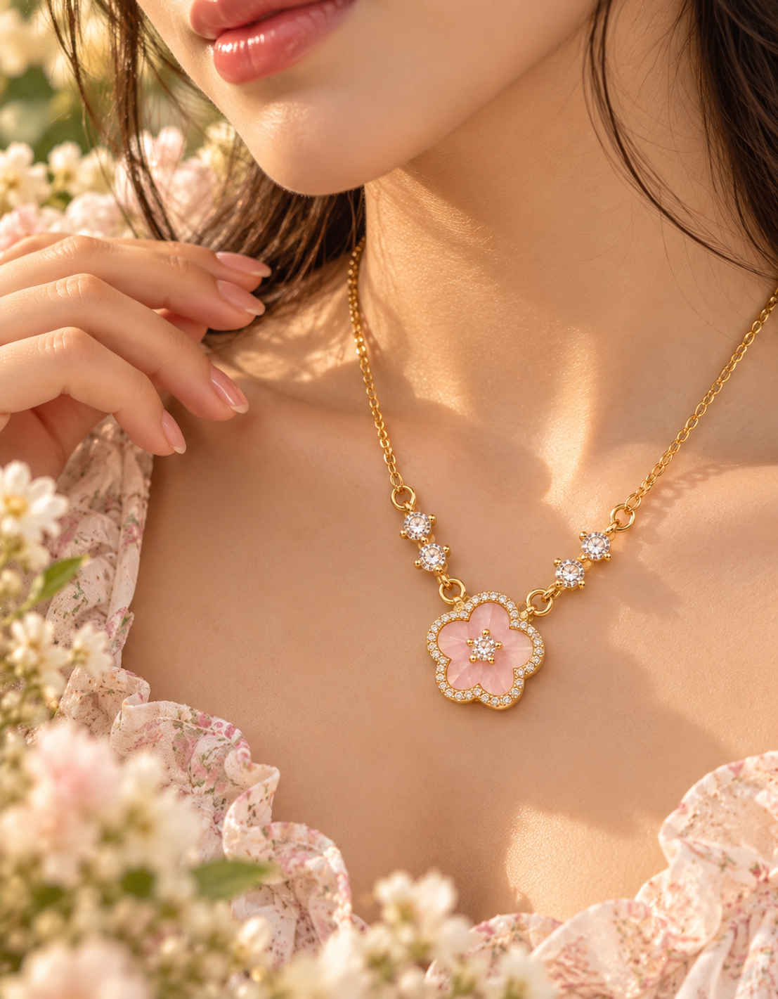 Rosy Blossom Necklace