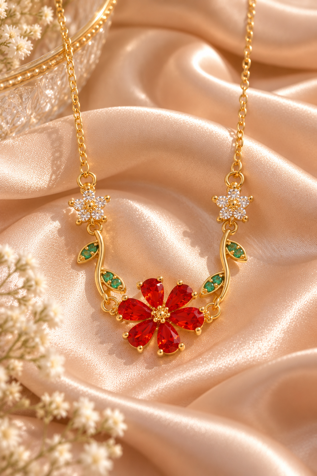 Ruby Bloom Necklace