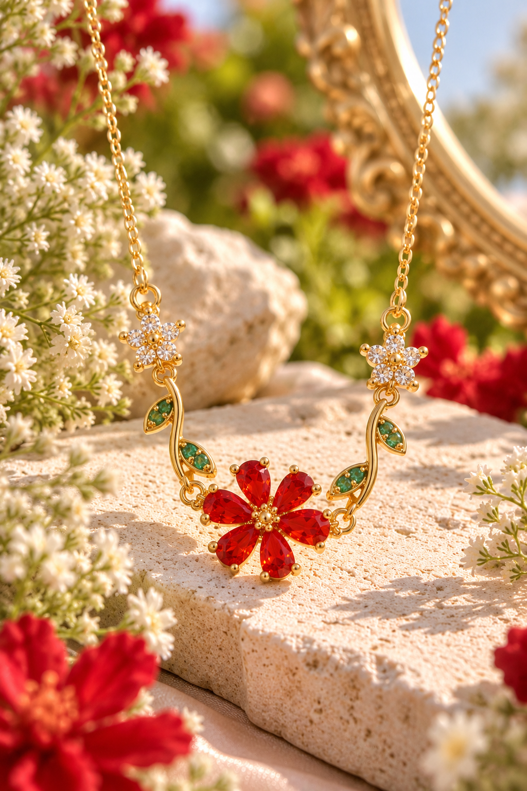 Ruby Bloom Necklace