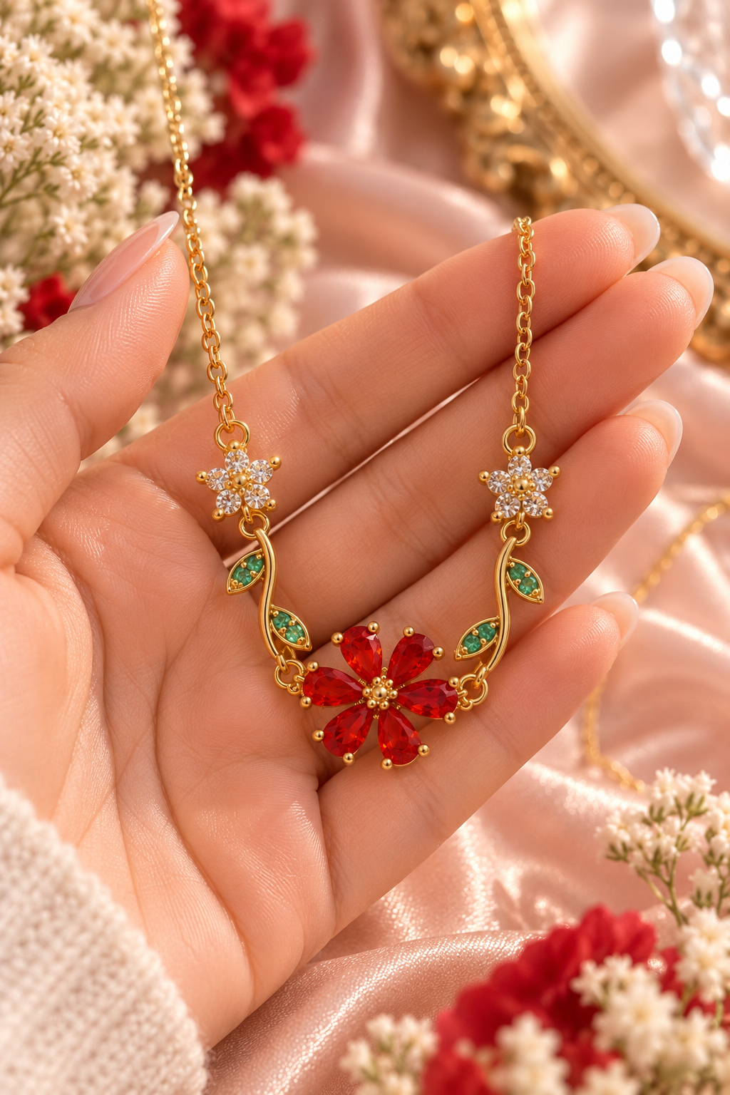 Ruby Bloom Necklace