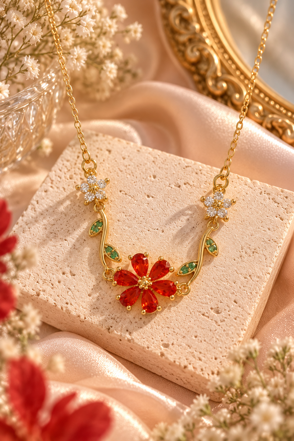Ruby Bloom Necklace