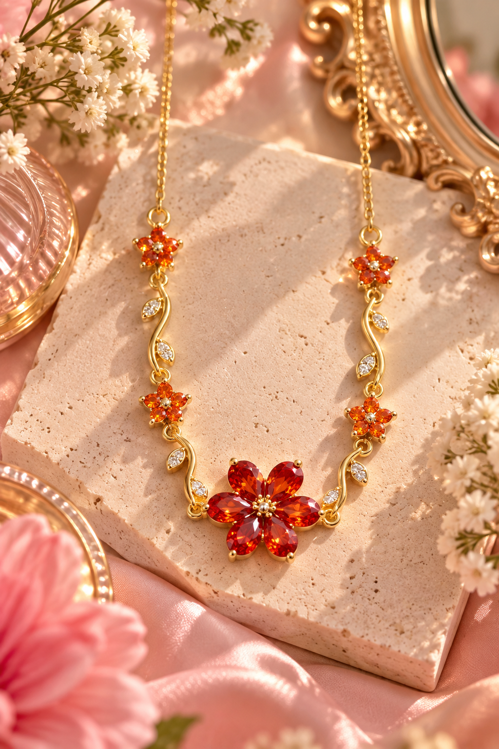 Ruby Bloom Necklace