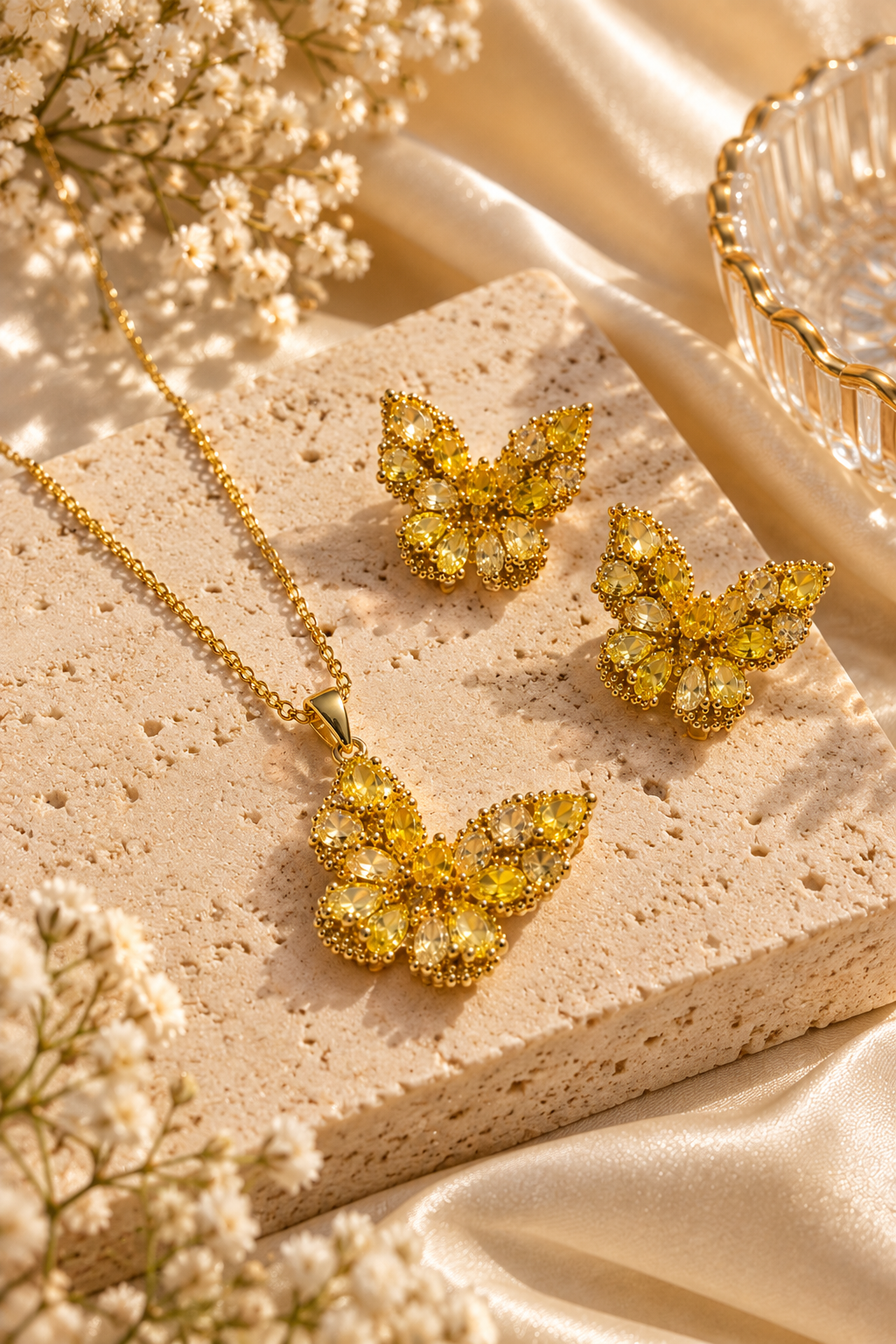 Golden Butterfly Jewellery Set
