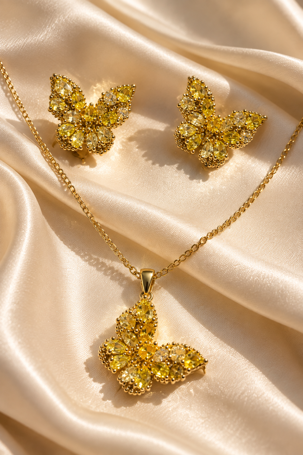 Golden Butterfly Jewellery Set