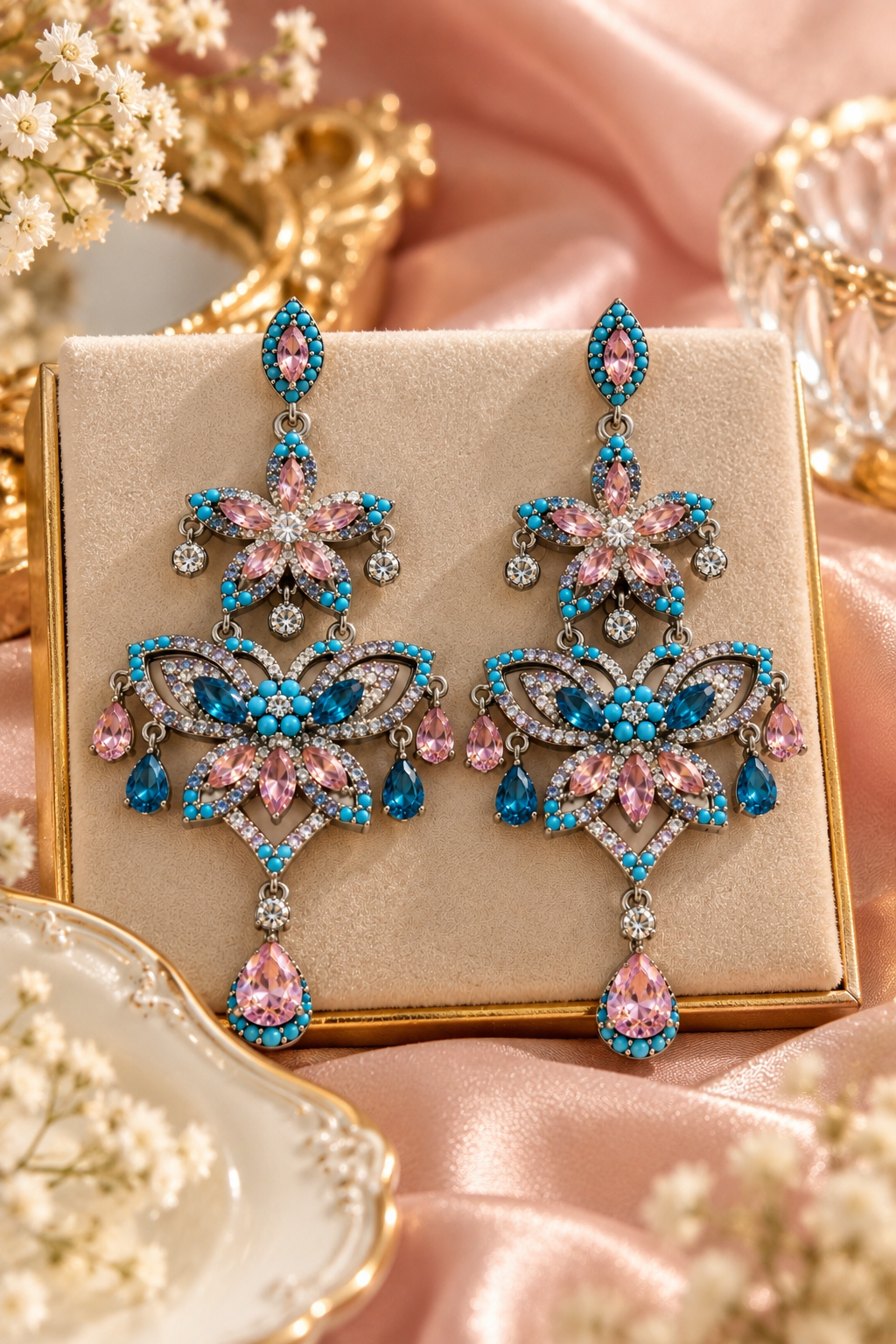 Blue Butterfly Bloom Earrings