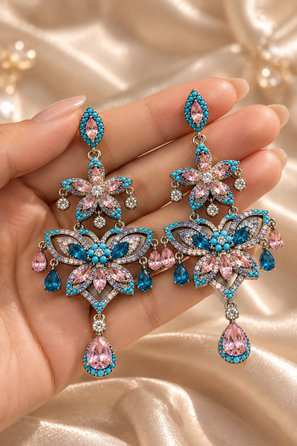 Blue Butterfly Bloom Earrings