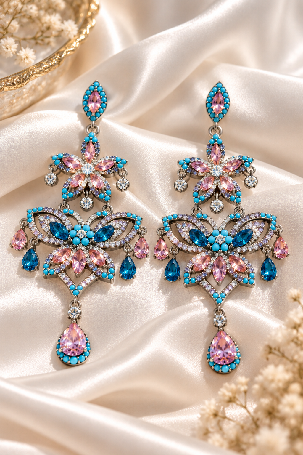 Blue Butterfly Bloom Earrings