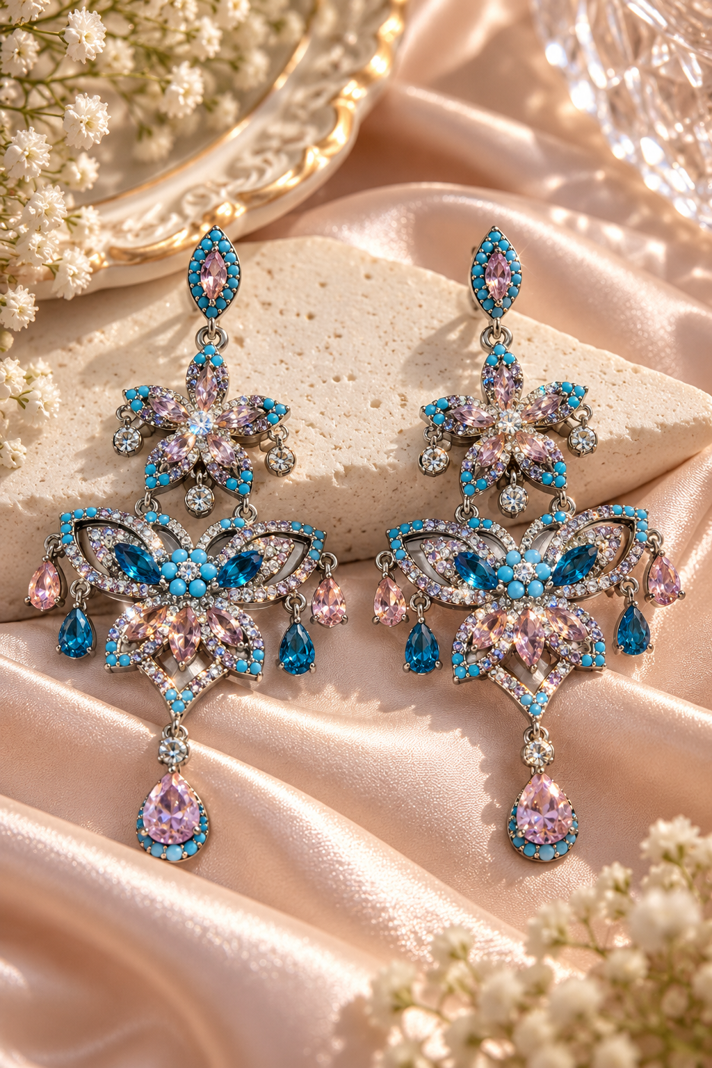 Blue Butterfly Bloom Earrings