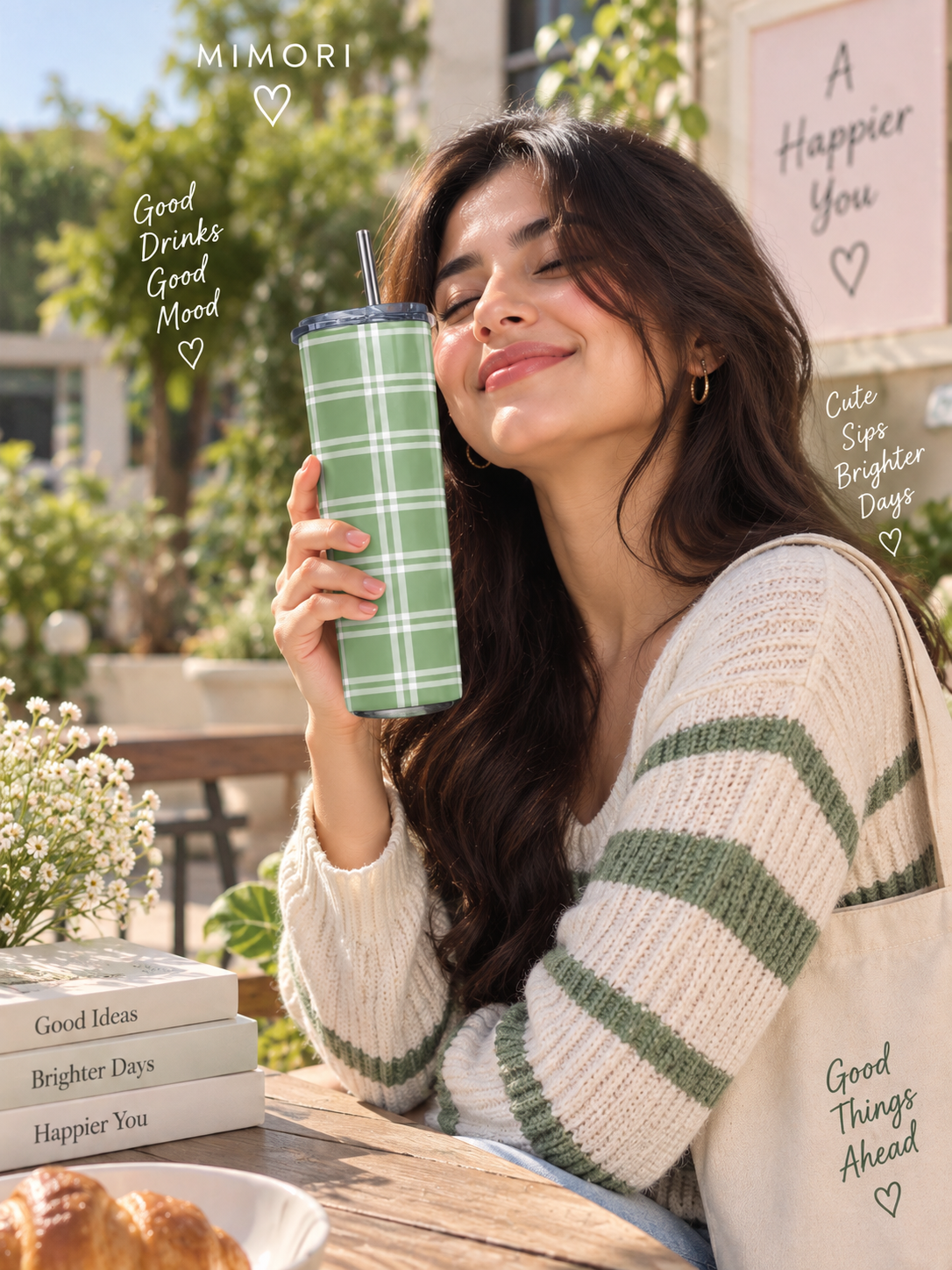 Sage Check Tumbler