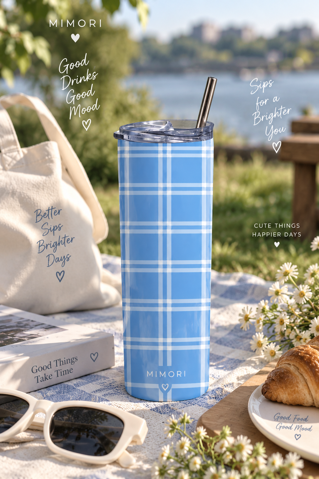 Blueberry Check Tumbler