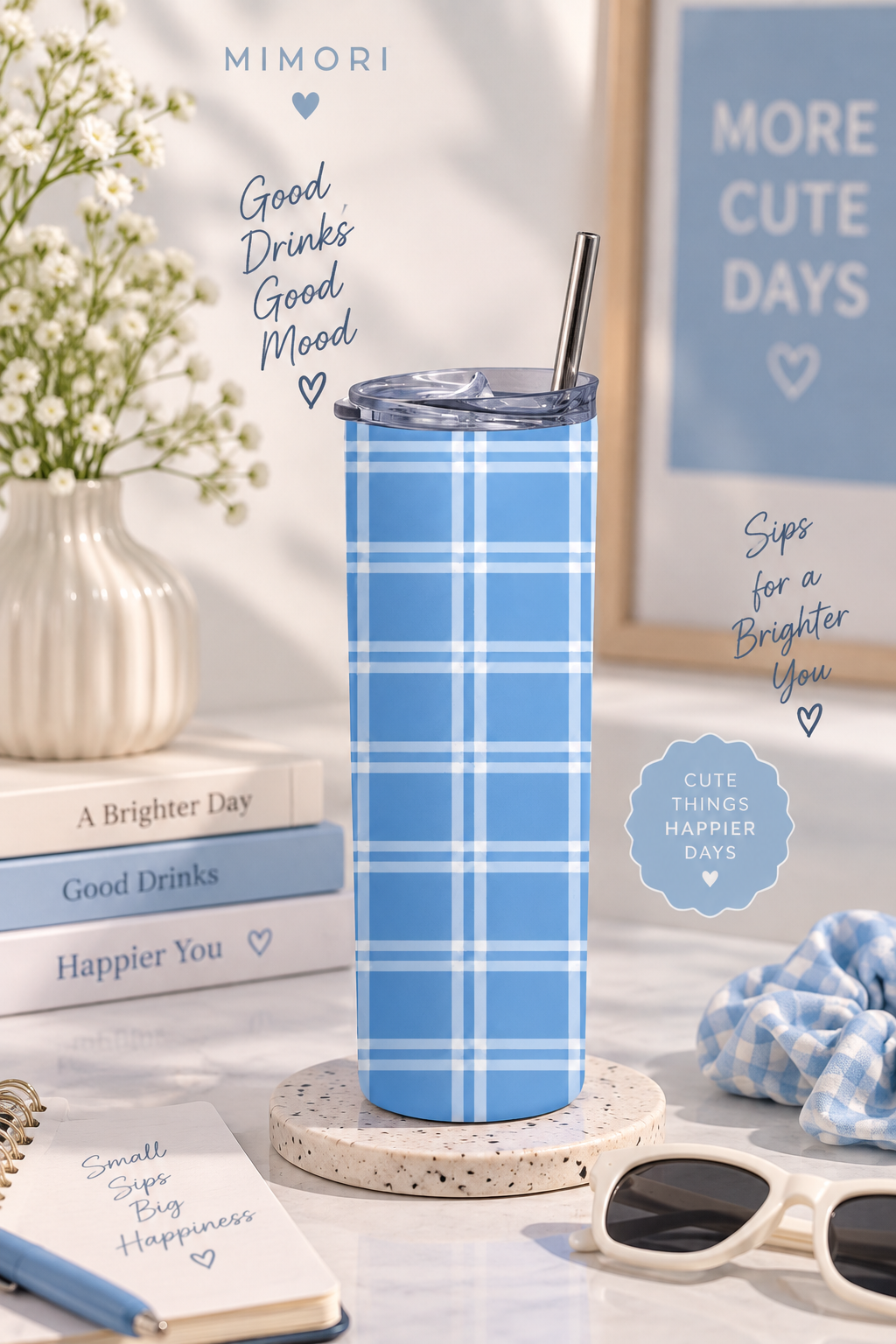 Blueberry Check Tumbler
