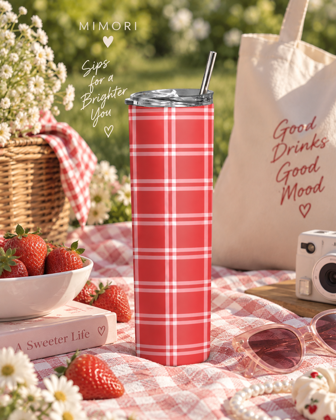 Cherry Check Tumbler