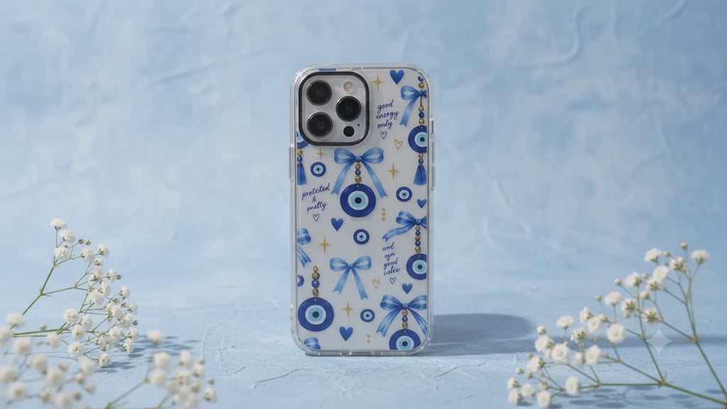 Blue Evil Eye Bow Phone Case